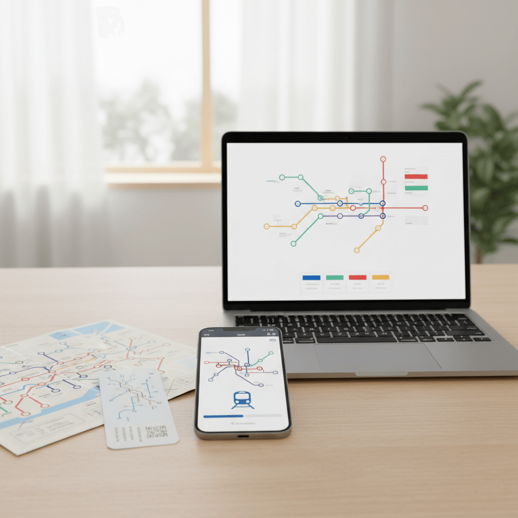 Überblick über Bahn-Informationsdienste auf Laptop und Smartphone